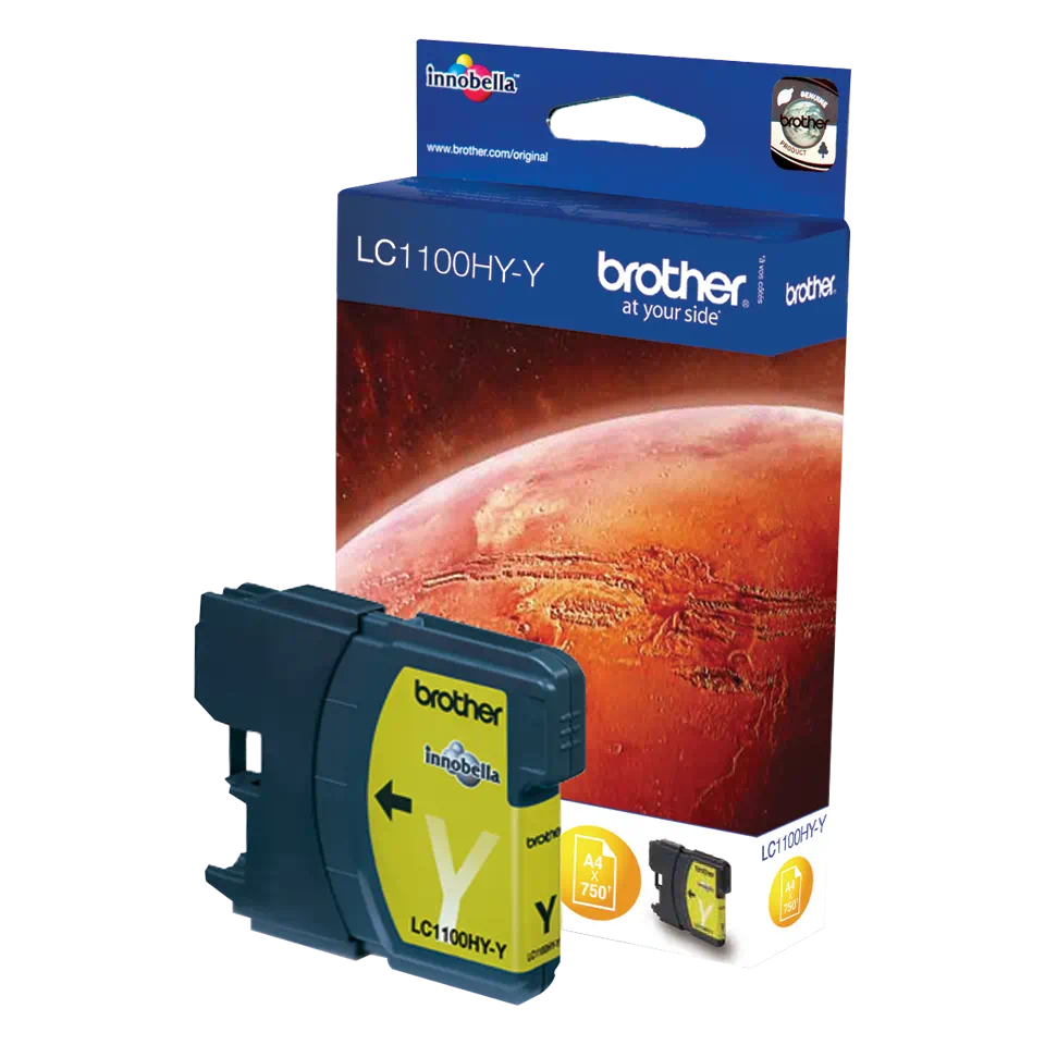 LC-1100HYY dzeltena tintes kasete 750 lapām (10,1ml) (DCP6690CW,MFC6490CW)