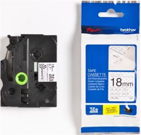 TZe-SE4 uzl.lente Security ar drošības indikāciju, melns uz balta,18mm