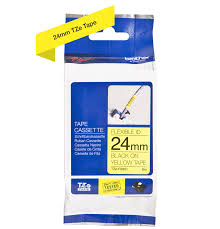 TZe-FX651 uzl.lente Flexible melns uz dzeltena, 24mm